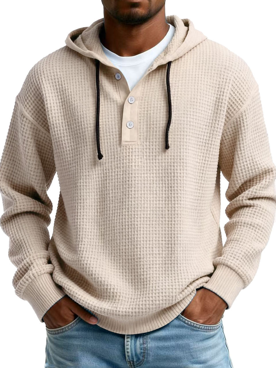 Sudadera Juvenil para Hombre con Capucha y Media Cremallera – Suéter Casual Moderno