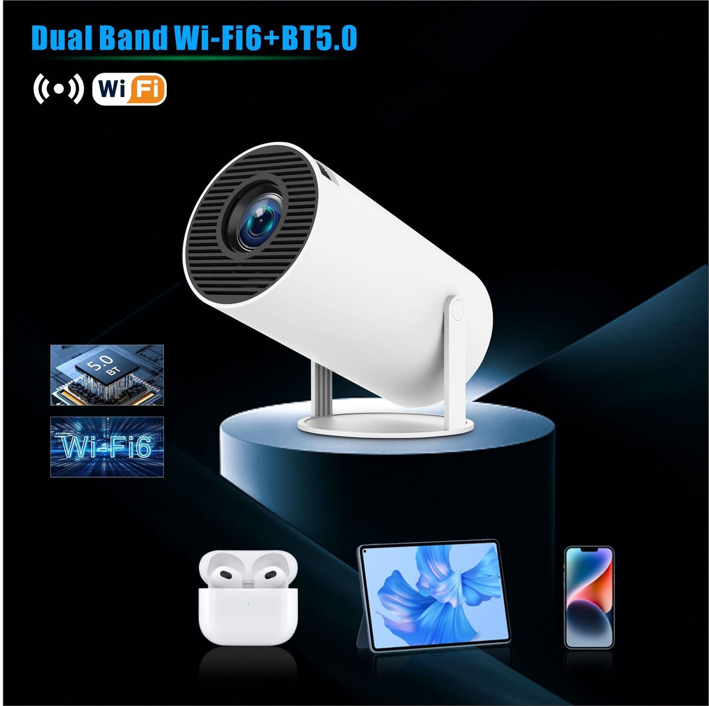 🎬 Proyector HY300 Pro para Cine en Casa – Compacto, Portátil y Potente