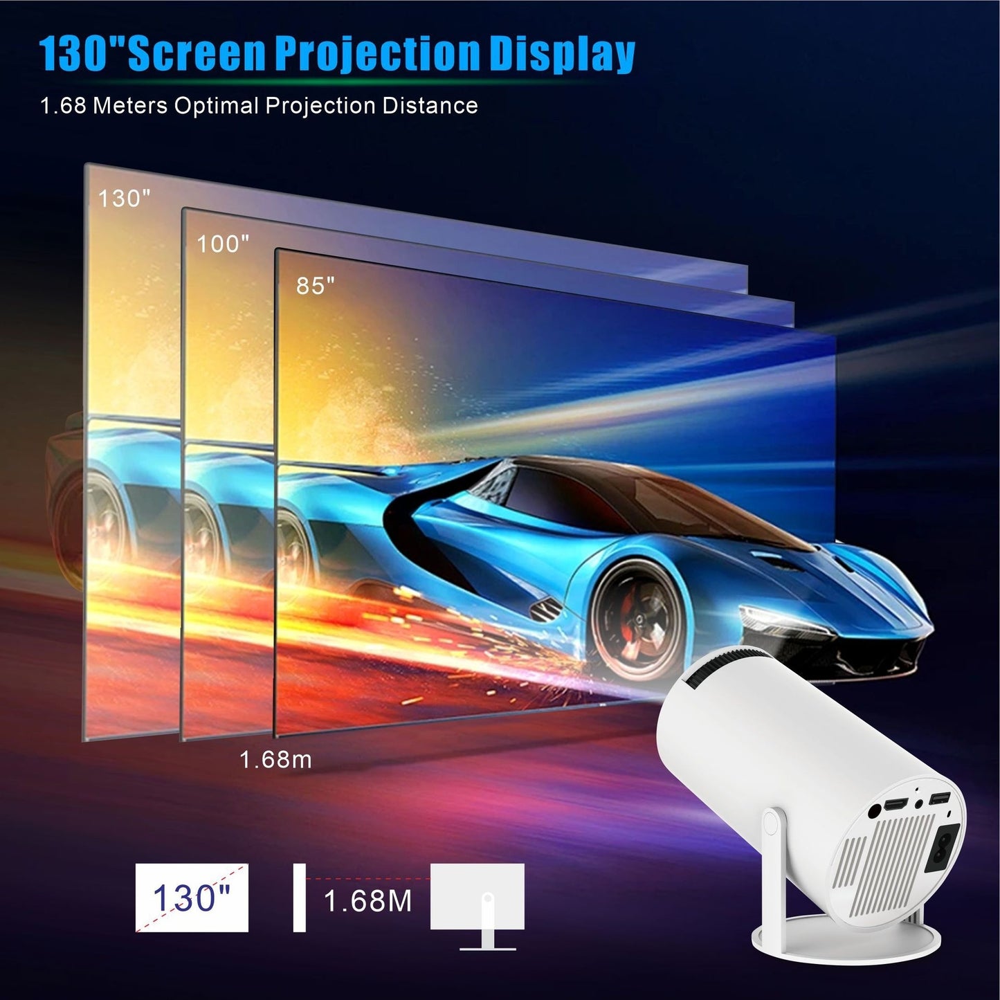 🎬 Proyector HY300 Pro para Cine en Casa – Compacto, Portátil y Potente