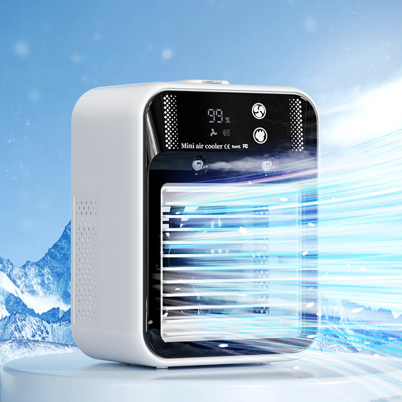 Mini Aire Acondicionado Portátil USB | Ventilador con Nebulización y Enfriamiento por Agua