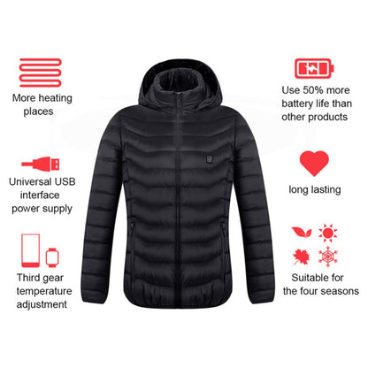 Chaqueta Térmica Calefactable USB para Hombre – Abrigo Eléctrico de Invierno con Calefacción