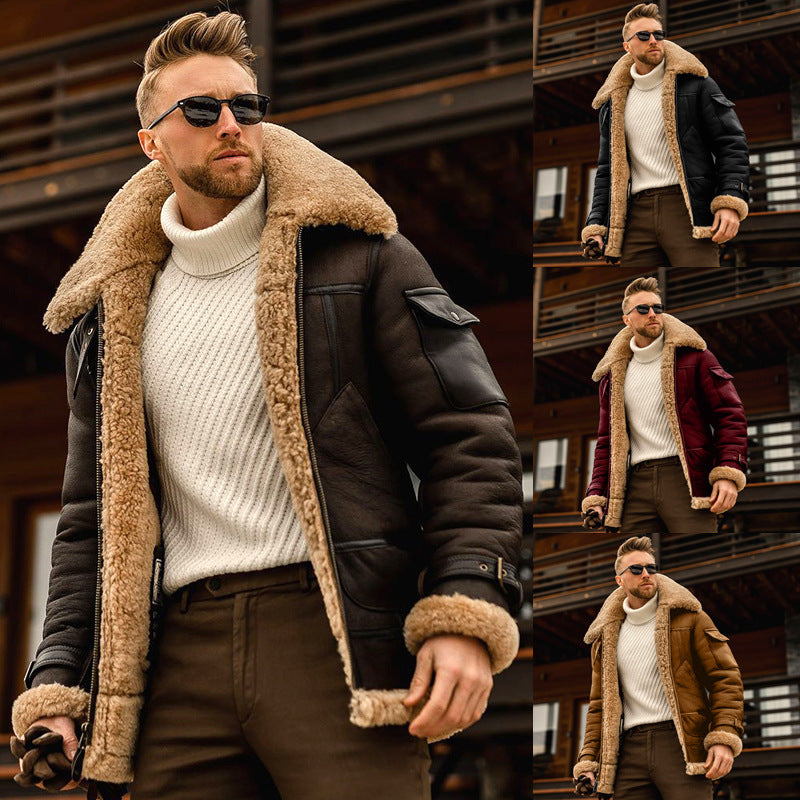 Chaqueta Táctica Militar de Invierno para Hombre con Forro Polar y Cuello de Piel