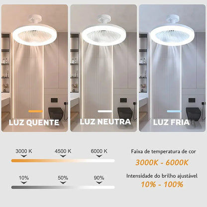 Ventilador de Techo LED con Luz Integrada y Control Remoto Silencioso